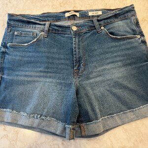 kensie Jean Shorts for Women 5-Inch Mid Rise Shorts with Cuff (Size: 8 | 29)
